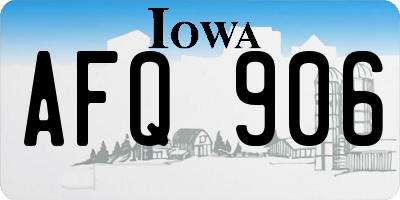 IA license plate AFQ906