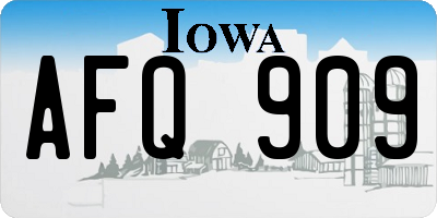 IA license plate AFQ909