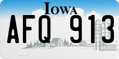 IA license plate AFQ913