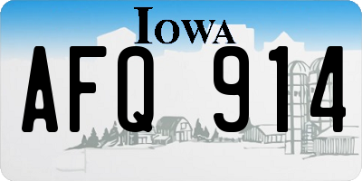IA license plate AFQ914