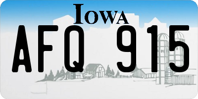 IA license plate AFQ915