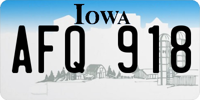 IA license plate AFQ918
