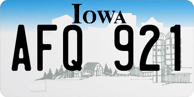 IA license plate AFQ921