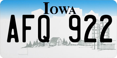 IA license plate AFQ922