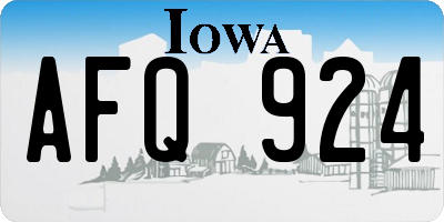 IA license plate AFQ924