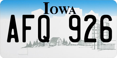 IA license plate AFQ926