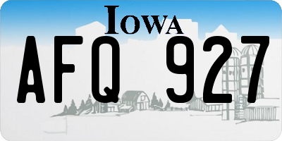 IA license plate AFQ927