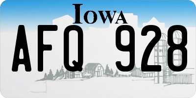 IA license plate AFQ928