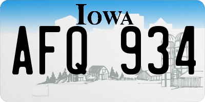 IA license plate AFQ934
