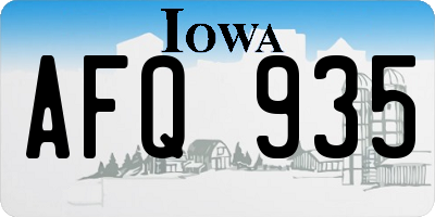 IA license plate AFQ935