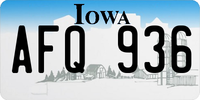 IA license plate AFQ936