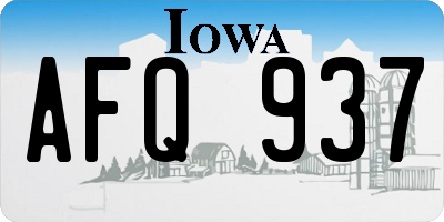 IA license plate AFQ937