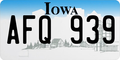 IA license plate AFQ939