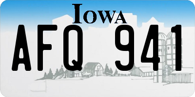 IA license plate AFQ941