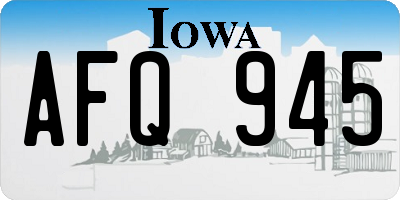 IA license plate AFQ945