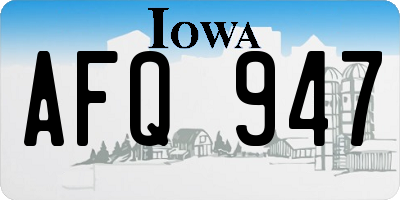 IA license plate AFQ947