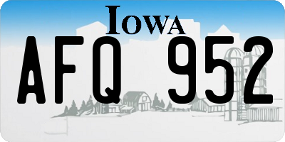 IA license plate AFQ952