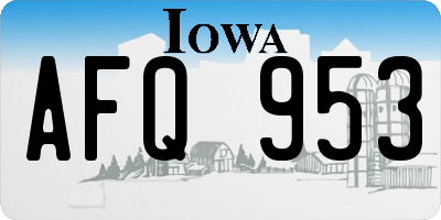 IA license plate AFQ953