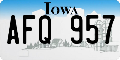 IA license plate AFQ957
