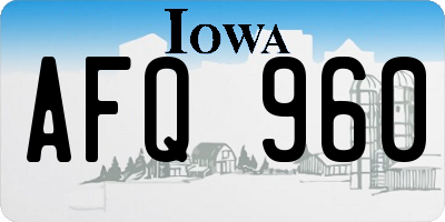 IA license plate AFQ960