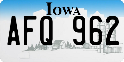 IA license plate AFQ962
