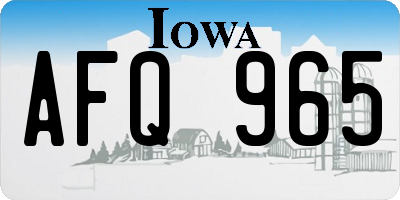 IA license plate AFQ965