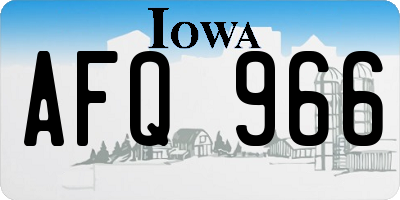 IA license plate AFQ966