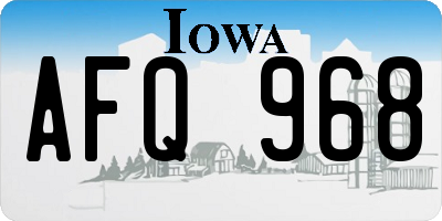 IA license plate AFQ968