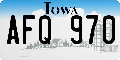 IA license plate AFQ970