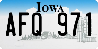 IA license plate AFQ971