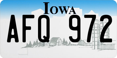 IA license plate AFQ972