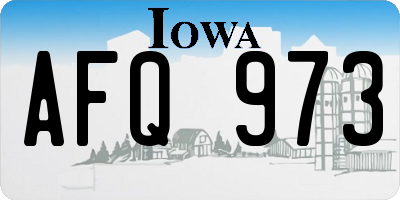 IA license plate AFQ973