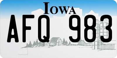 IA license plate AFQ983