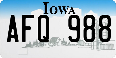 IA license plate AFQ988