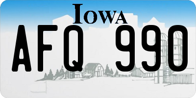 IA license plate AFQ990