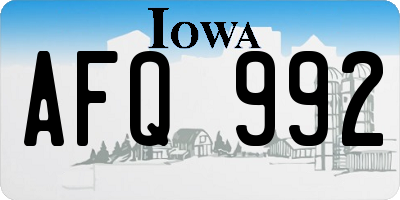 IA license plate AFQ992