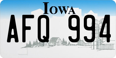 IA license plate AFQ994