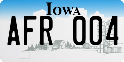 IA license plate AFR004