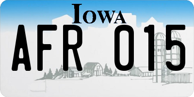 IA license plate AFR015