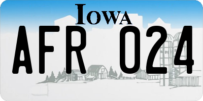 IA license plate AFR024