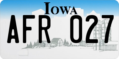 IA license plate AFR027