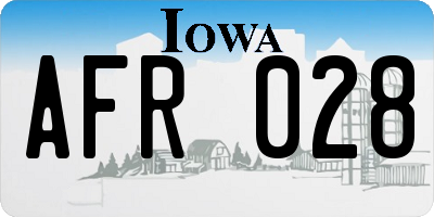 IA license plate AFR028