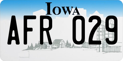 IA license plate AFR029