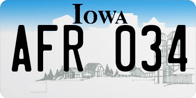 IA license plate AFR034