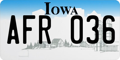 IA license plate AFR036