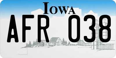 IA license plate AFR038