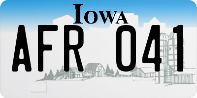 IA license plate AFR041