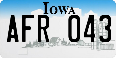 IA license plate AFR043