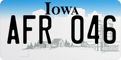 IA license plate AFR046
