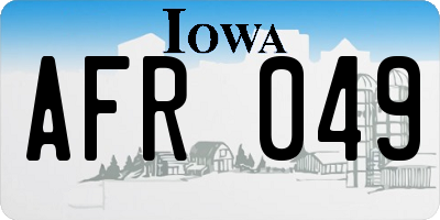 IA license plate AFR049